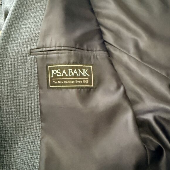 JOS A BANK EXECUTIVE Men’s 44L Blue Micro-Check 100% Wool Suit Jacket Blazer - Picture 9 of 11